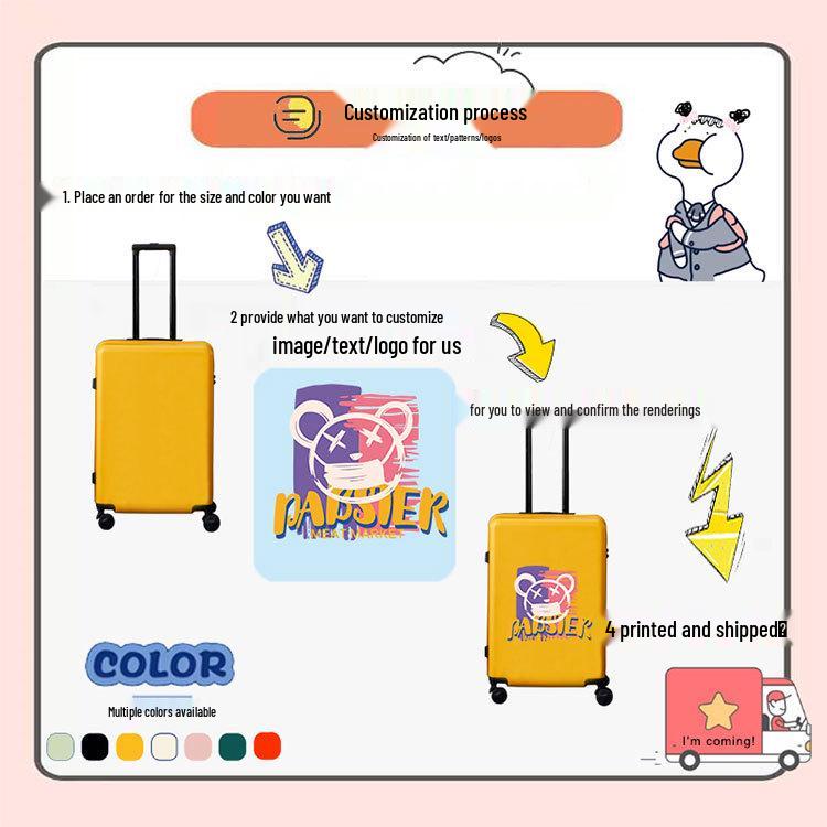 20-Inch Fixed Spot Corner Protector Trolley Luggage – ABS Travel Suitcase Bag with Printed Logo, Ideal As a Business Gift.