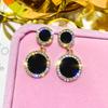 Female Pendant Earrings Alloy Earring Inlaid Artificial Gems Fashion Eardrops