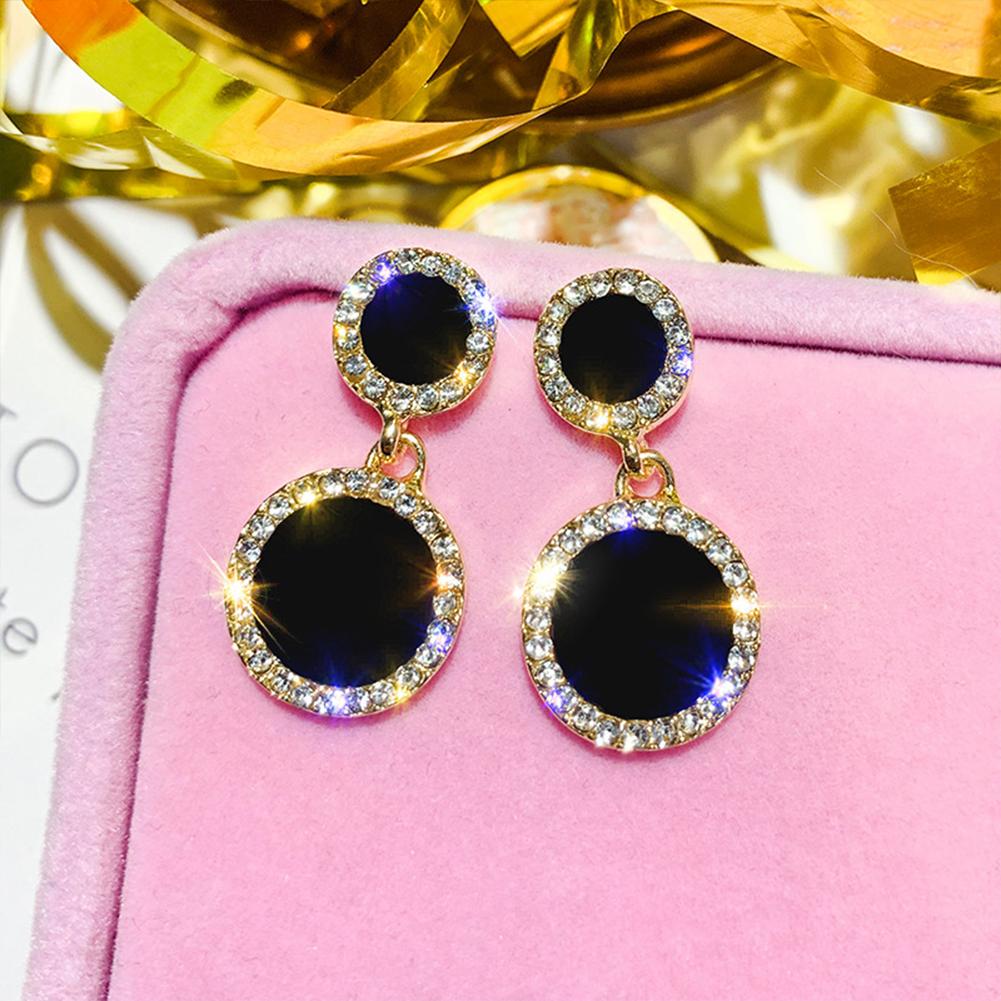 Female Pendant Earrings Alloy Earring Inlaid Artificial Gems Fashion Eardrops