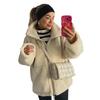 2024 Women's European & American Solid Color Lamb Wool High Collar Coat for Autumn/Winter