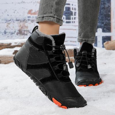 Grenzüberschreitende Winter-Samt-Spritzschutz-Fünf-Finger-Schneeschuhe warmes Paar Mittelhoch Freizeit rutschfeste Baumwollschuhe Outdoor
