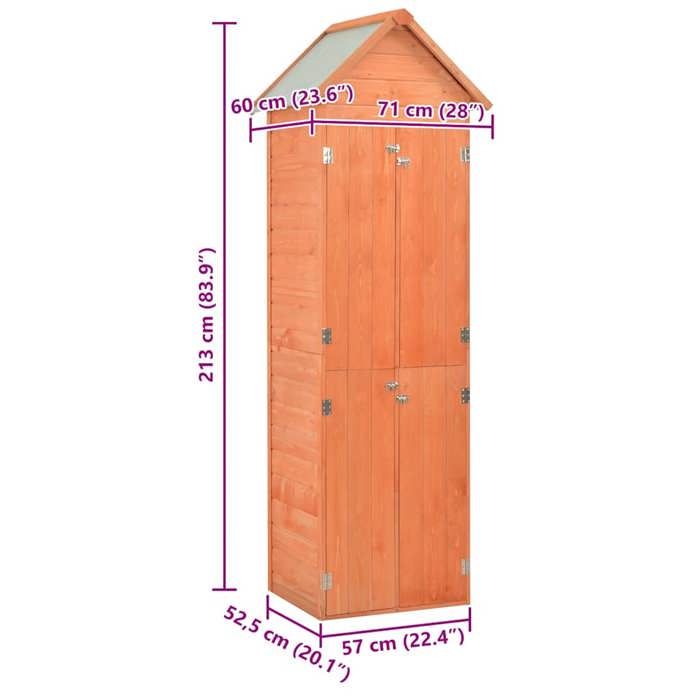 VidaXL Garden Shed 71 X 60 X 213 Cm Wood