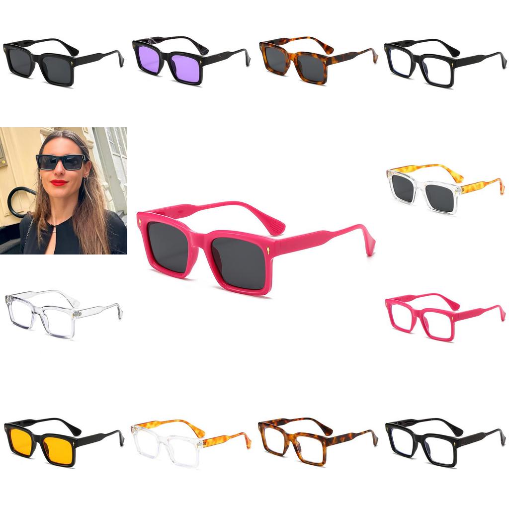 Retro Square Sun Glasses With Uv400 Protection For Outdoor Activities And Fashion Enthusiasts