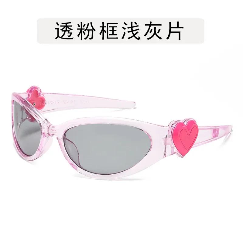 Retro  Style Oval Sunglasses Women Fashion Heart Frame Sports Goggles Popular Cat Eye Party Sun Glasses Ladies