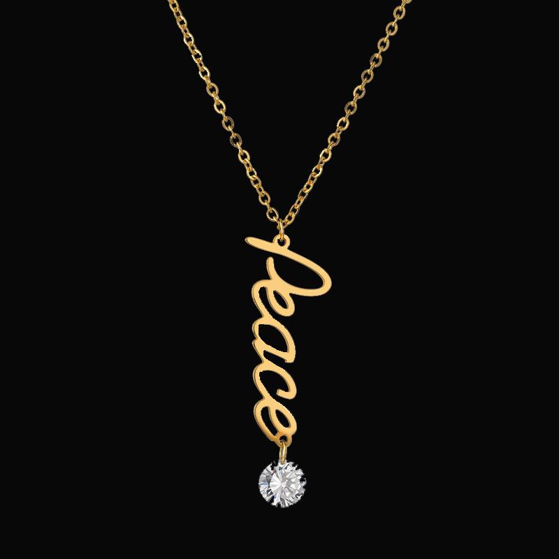 Atoztide Custom Personalized Birthday Stone Necklaces Stainless Steel Name Gold Color Necklace Jewelry Chain Pendant for Women