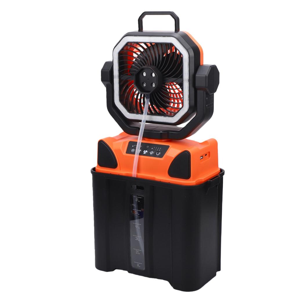Ventilador de Camping Recargable con Cubo de 6L Luz LED Control Remoto Batería de 20000mAh Ventilador Portátil para Tienda de Camping para