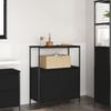 Bathroom Cabinet with Shelves Black Oak Effect 76.5 x 35 x 95 cm