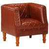 Armchair in Brown Genuine Goat Leather