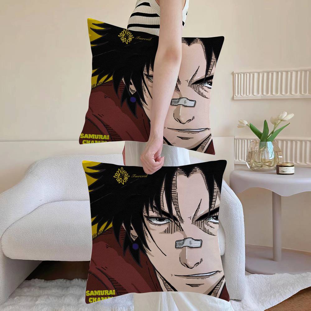 

Fashion Samurai Champloo Pillow Case Sofa and Living Room Decorative Cushion Covers Dust-proof and Mite-proof Invisible Zipper 12x12Inch
