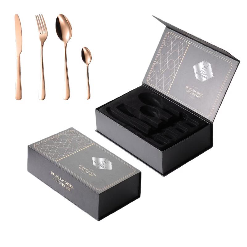 Qianxing 24-Piece Rose Gold Stainless Steel Cutlery Set