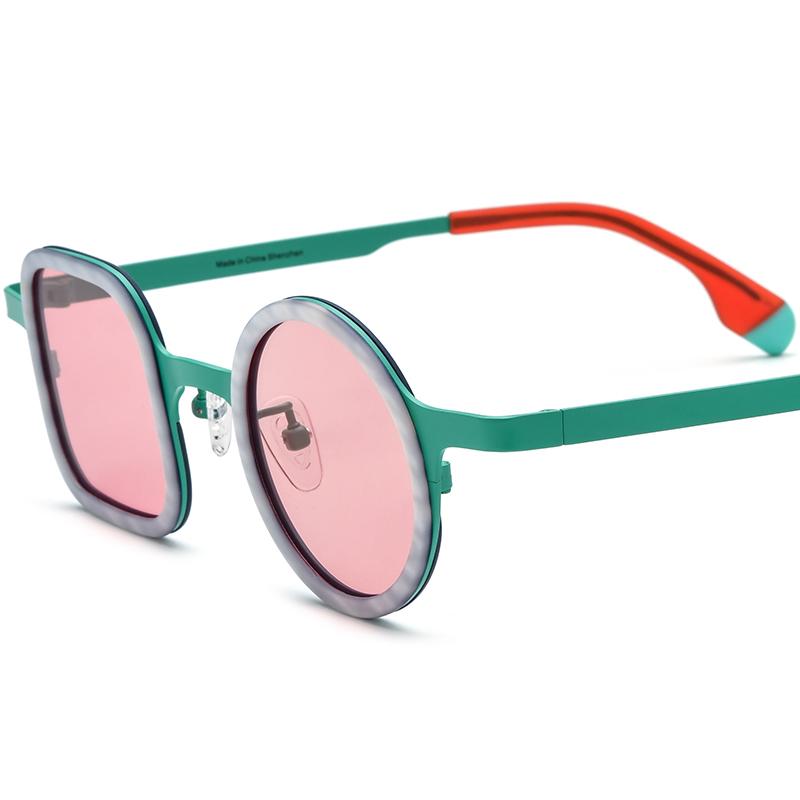 Borregls Acetate Titanium Sunglasses Women Brand Design Irregular Polarized Mirrored Sun Glasses Men Square Round Shades 185886 Acetate Titanium
