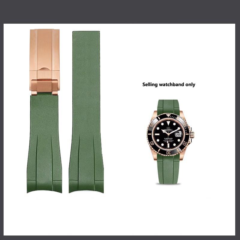 Silicone Watchband For Rolex DAYTONA SUBMARINER Yacht-Master GMT 20mm Black Dark Blue Red Brown White Green Rubber Watch Straps