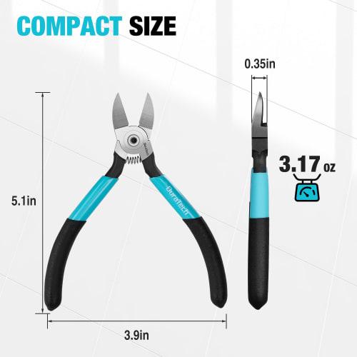DURATECH Plastic Nippers, Small, Thin Blade, 130mm, Diagonal Pliers for Cutting Wire, Mild Steel, and Copper Wire, DIY Crafts, Stripping Coating, Plas