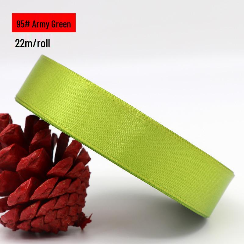 2.5cm Polyester Woven Ribbon for Flower Gift Packaging, Wedding Cakes, and Decorations in Silk Colors