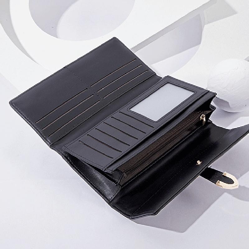 IELGY Женский однотонный кошелек All Match Simple Style коричневый — фото 5