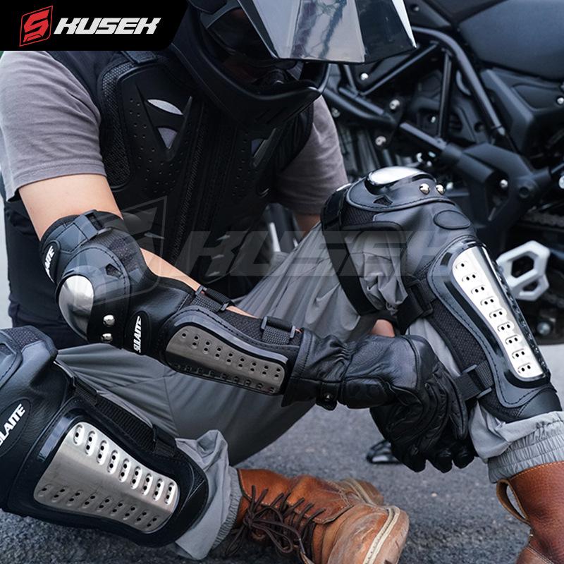 KUSEK Motorcycle Protective Gear: Windproof Knee & Elbow Pads for Cycling and Riding.