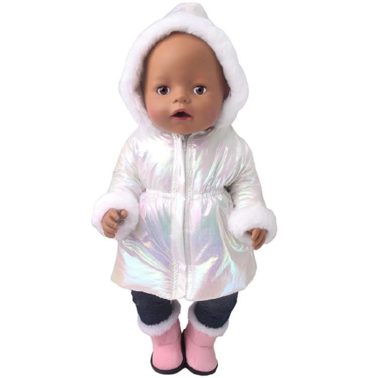 Long Coat Winter Doll Clothes For 18 Inch Girl Dolls Soft Plush Outfit Set Simple Wear Design