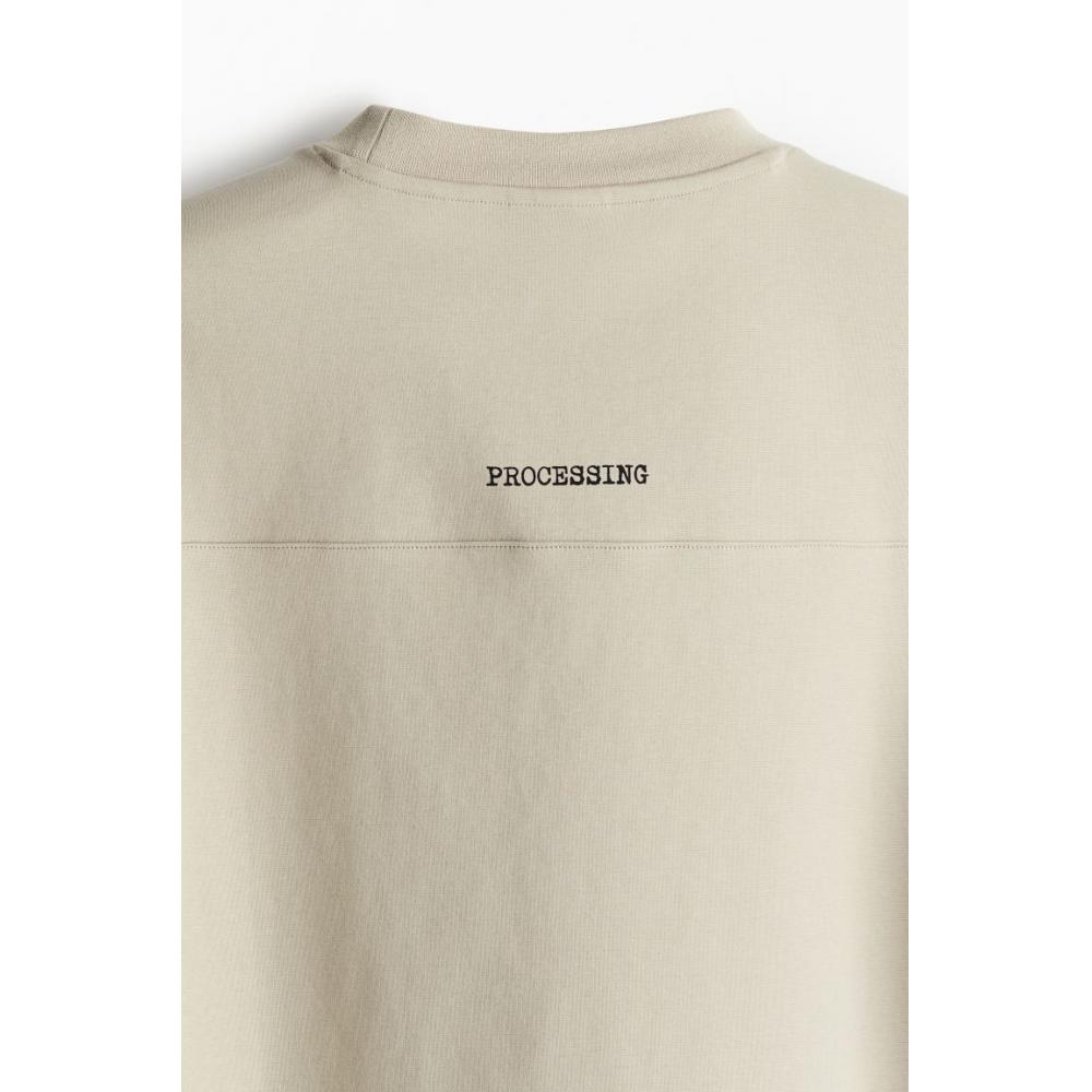 H M Loose FiT PrinTed T sHirT Beige