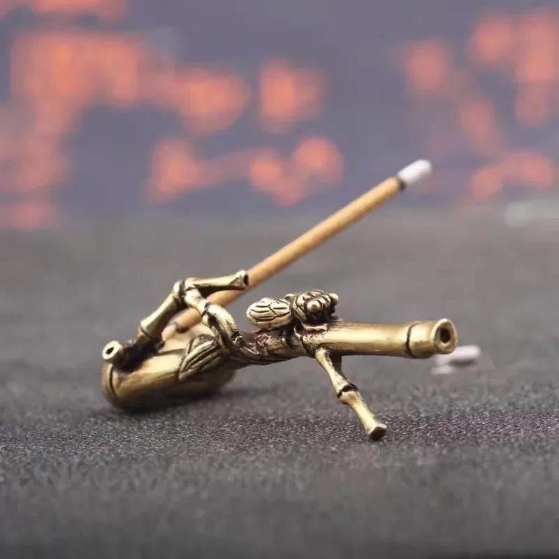 1 Buc Arzător de Tămâie din Cupru Pur Bambus Fly Peace Decorațiuni Alamă Vintage Lemn de Santal Incensor Ornamente Masă de Ceai Decor Acasă