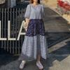 ZANZEA Women Casual O-neck Half Sleeve Patchwork Plaid Long Dress