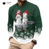 New Christmas Men's Long Sleeve Snowman Graphic T-Shirts Men Fall Fashion Oversize Man Clothes Trendy Hundred Y2k Men's Clothing