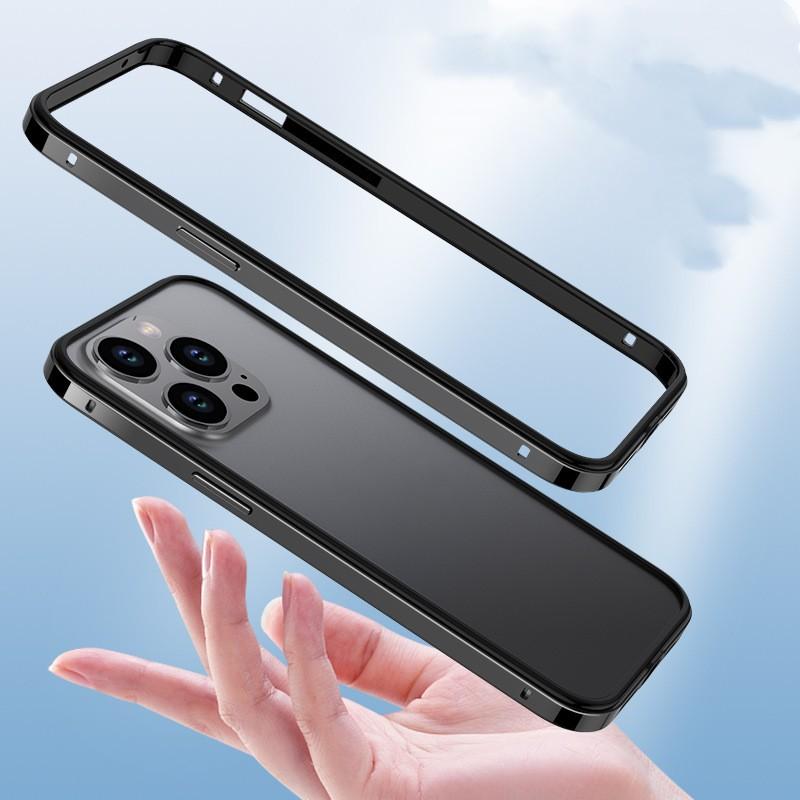 Aluminum Metal Silicone Hard Anti-knock Shockproof Frame Back Cover Bumper Case for iPhone 16 15 14 13 Pro Max Case