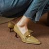 Fashion NEW Spring Women Shoes Pointed Toe Thin Heel Women Pumps Genuine Leather High Heel Retro Women's Stiletto Heels Zapatos De Mujer