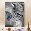 Diamond Painting Cat And Butterfly Diamond Embroidery Animals Cross Stitch Full Drill Wall Stickers
