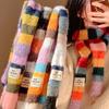 7*180cm Y2K Styles Rainbow Color Winter Warm Knitted Small Scarf Women Scarves Shawls Lady Soft Wraps Neckerchief Hair Band