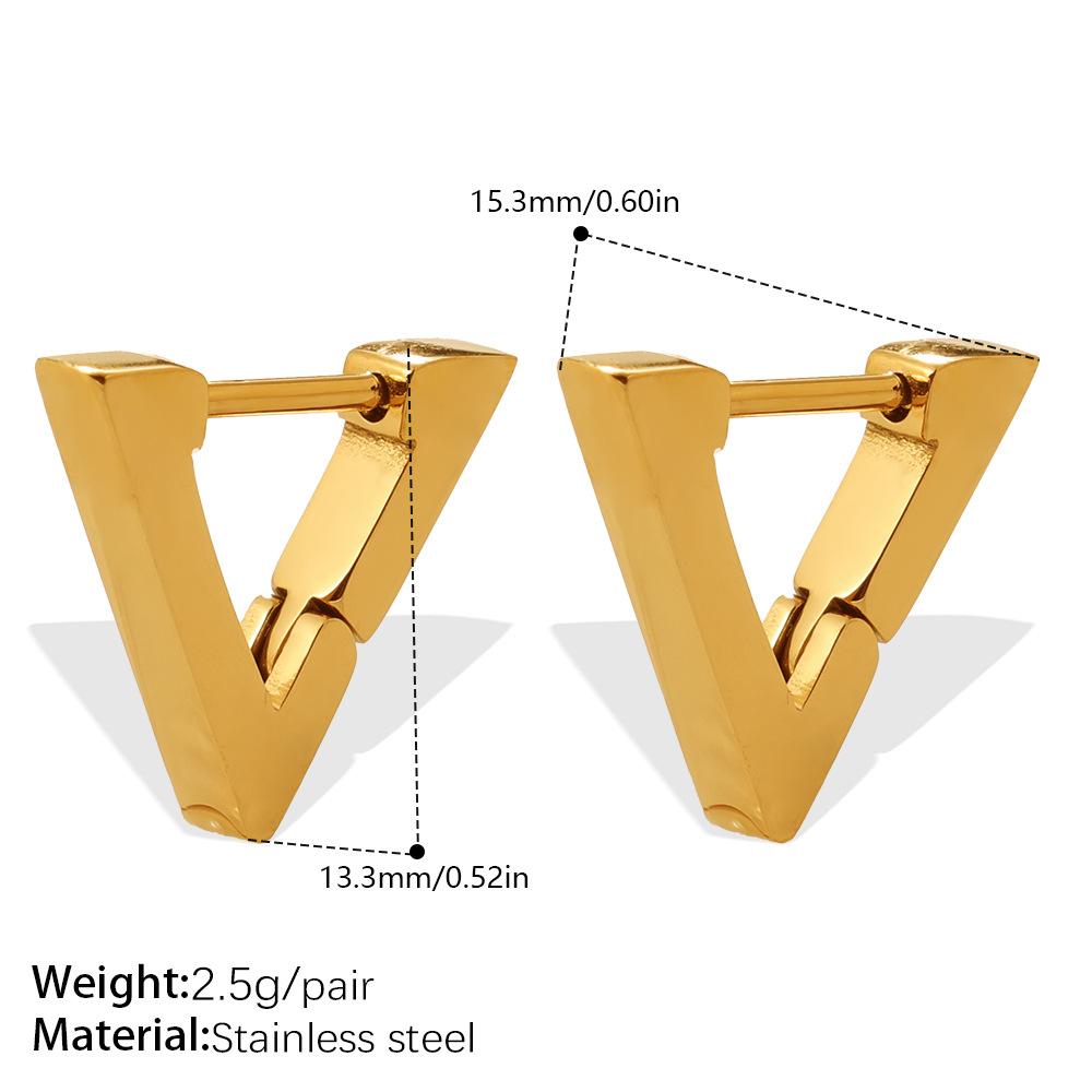 Fashion Vacation Geometric U-Triangle Earrings Gold Non-Fading Sun Style Commuter Earrings Women