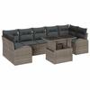 Garden Sofa Set with Cushions and Storage 8 Pcs Gray Poly Rattan