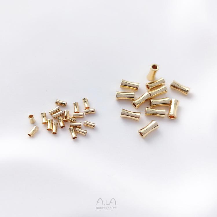 14K Gold-Plated Bamboo Tube Beads for DIY Jewelry