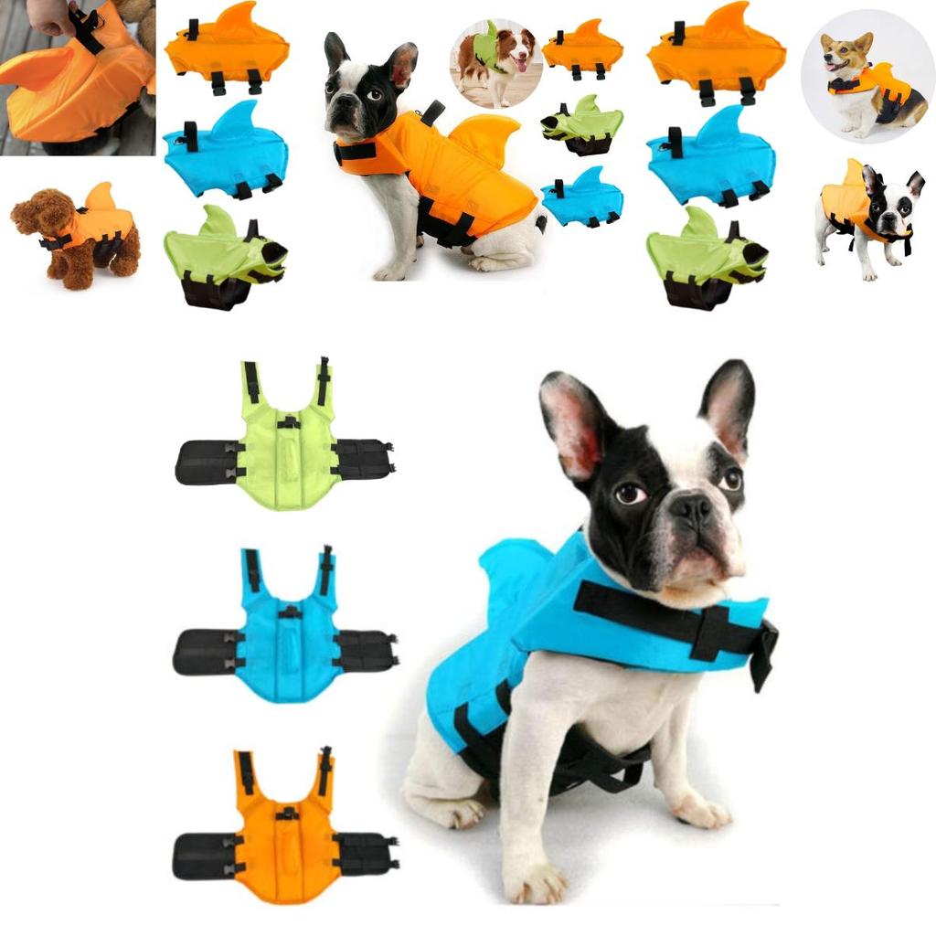 Stylish Wangupet Shark Fin Pet Life Jacket For Small And Large Dogs