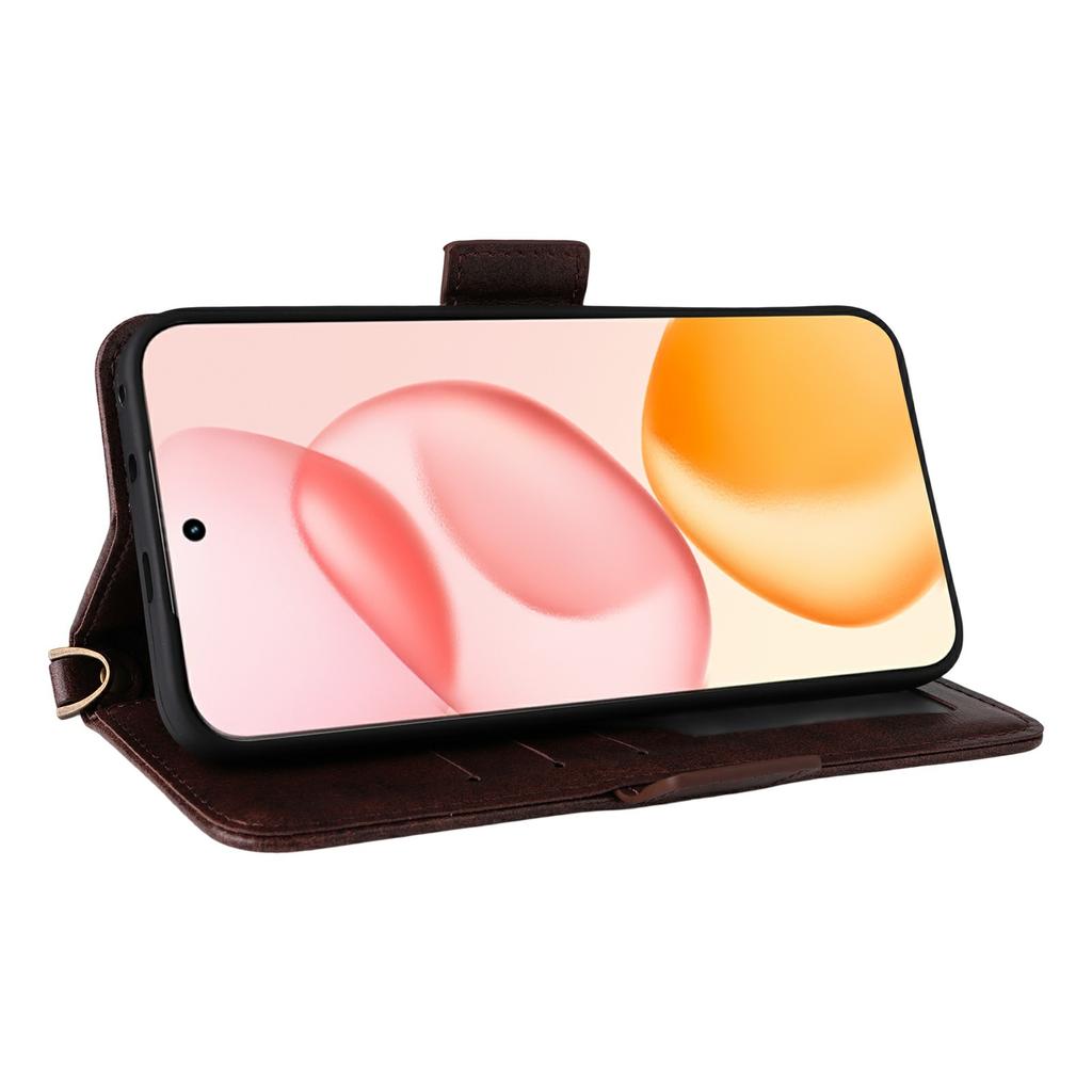 Dla Honor 400 5G (Światowy) Skórzane etui z magnetycznym zamknięciem, portfel, podstawka, pokrowiec na telefon ze smyczą crossbody