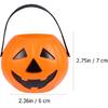 Vaguelly 15Pcs Halloween Pumpkin Bucket Trick or Treat Pumpkin Bucket with Handle Small Candy Holder Plastic Orange Jack O Lantern Candy Basket Bags