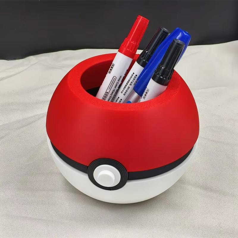 Pikachu Poke Ball Creative Pen Holder Desktop Decoration Ornament Storage Box Trendy Doll Toy Student Gifts Collectible