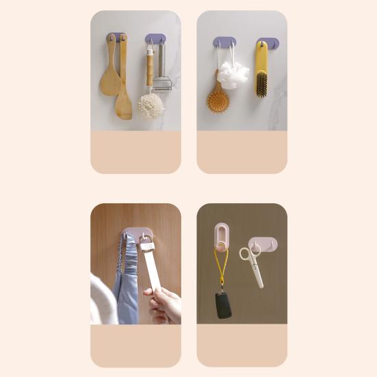 Universal Punch-free Hanger Hook Wall Mounted Self Adhesive Carbon Steel Wall Hook for Home