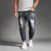 Чоловічі джинси Модні вузькі брюки з розбитими дірками Тренд Large Nine Pants Slim Harlan Drawstring Pants Plus Size