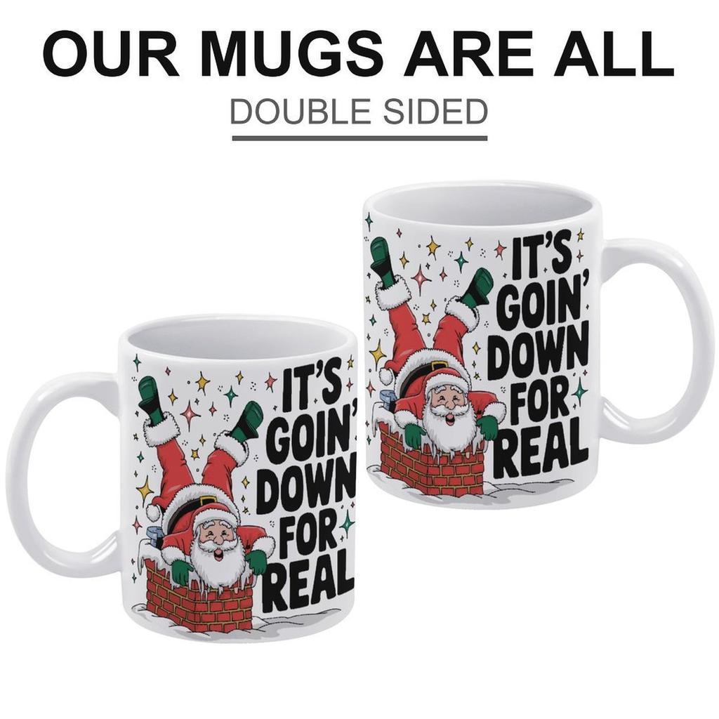 1pc 11oz Blank Ceramic Coffee Mug, Double-sided Printed Cup, Shiny Surface, Sturdy Grip, Everyday Drinking Mug for Family and Work Routines