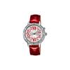 Oversized Dial Swarovski Crystal Date Backlight Display Waterproof Business Watch Quartz Movement Leather Strap Japanese and SHE-4031L-7A1U