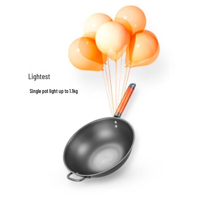 SANHO Pure Iron Non-Coated Wok