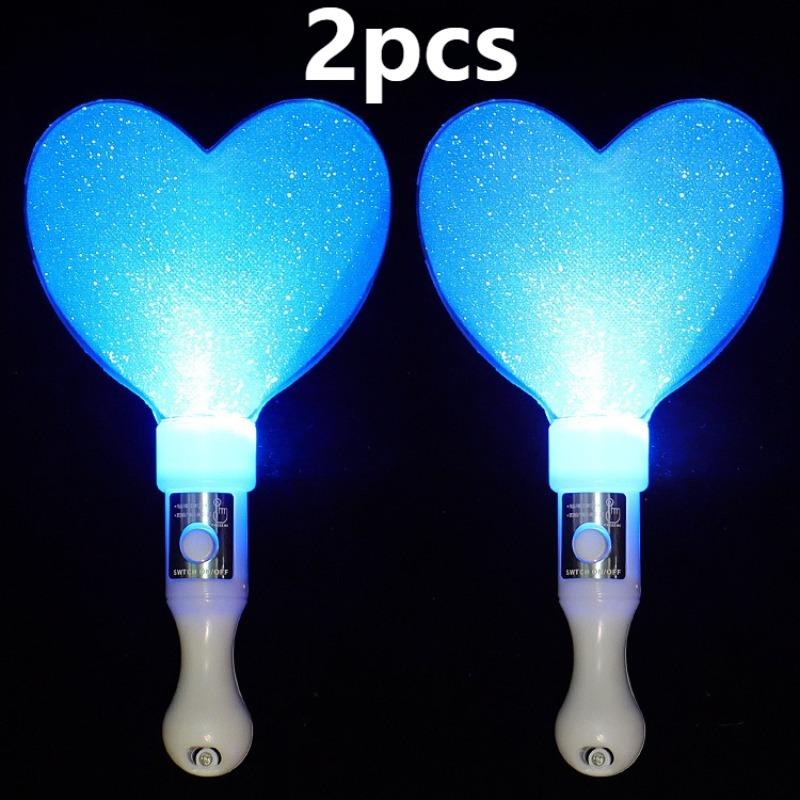 2 pièces Heart Star Lightstick Bâtons Lumineux Glow Bâton Lumineux Concert Bâton Lumineux Bâtons Flash Accessoires d'Ambiance Mariage Fête