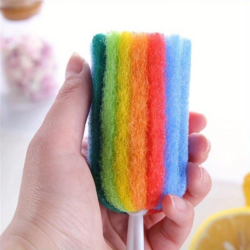 Rainbow Multipurpose Cleaning Brushes with Comfortable Grip Easy To Use Scrubber for Kitchen Living Room Bedroom Glass Furniture