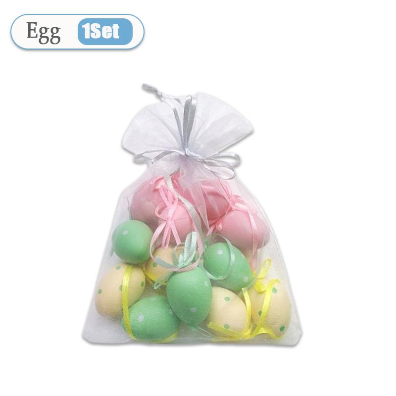 

1-6Sets 12Pcs Mini Easter Decorations Eggs Hanging Ornaments Colorful for Easter Tree Basket Decor Party Favors Supplies Home