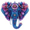 Elephant With Flowers Wooden Puzzle Irregular Small Animal Pieces Flat Wooden Puzzle