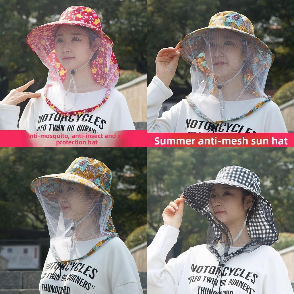 Traditional Farmer Hat With Mesh Face Shield Uv Sun Protection For Outdoor Gardening And Fishing