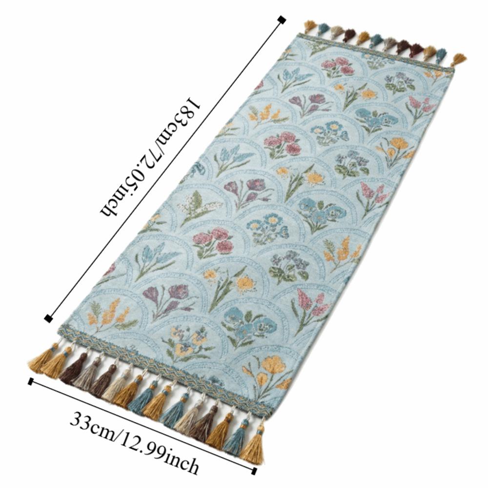 New American Retro Table Runner 33x183 cm Polyester Table Dust Cover Pastoral Style Flower Sideboard Cover Home Decor