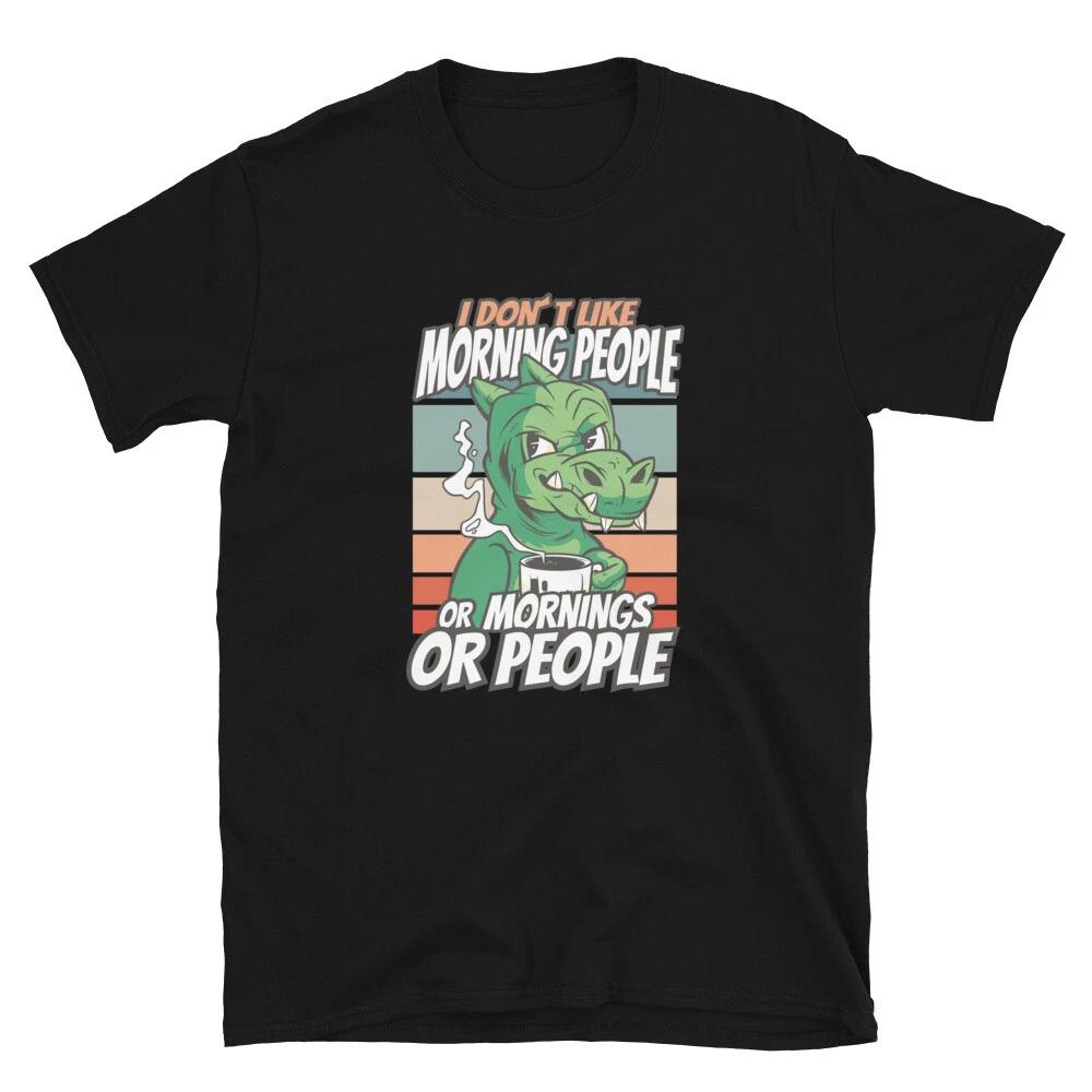 Cranky Morning Coffee Dinosaur Classic Fit T-Shirt M