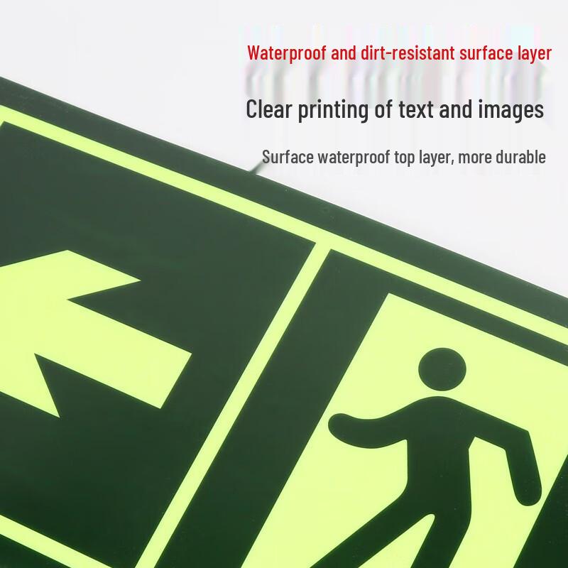 Glow-in-the-Dark Emergency Exit Left Turn Wall Stickers