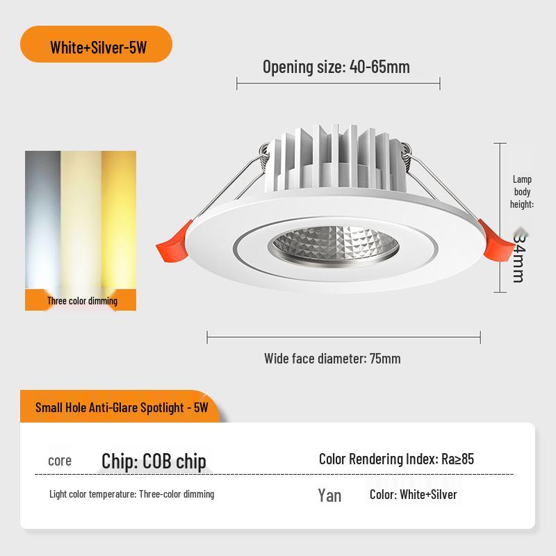 Downlight LED Mic 3W/5W, Gaură 4-6 cm, Spot COB pentru Living & Vitrină Vinuri